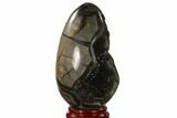 Septarian Dragon Egg Geode - Black Crystals #137935-2